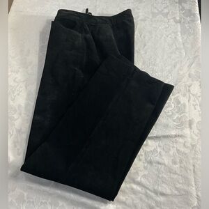 Sonoma Pants Womens Size 6 Black Leather Straight Leg Lined Classic Suede Style